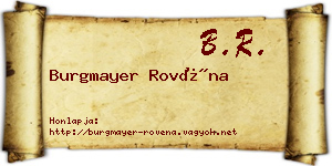 Burgmayer Rovéna névjegykártya